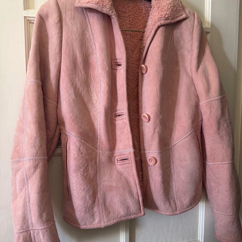 Audrey Talbott - Sheepskin Shearling Leather Suede Coat Size XS